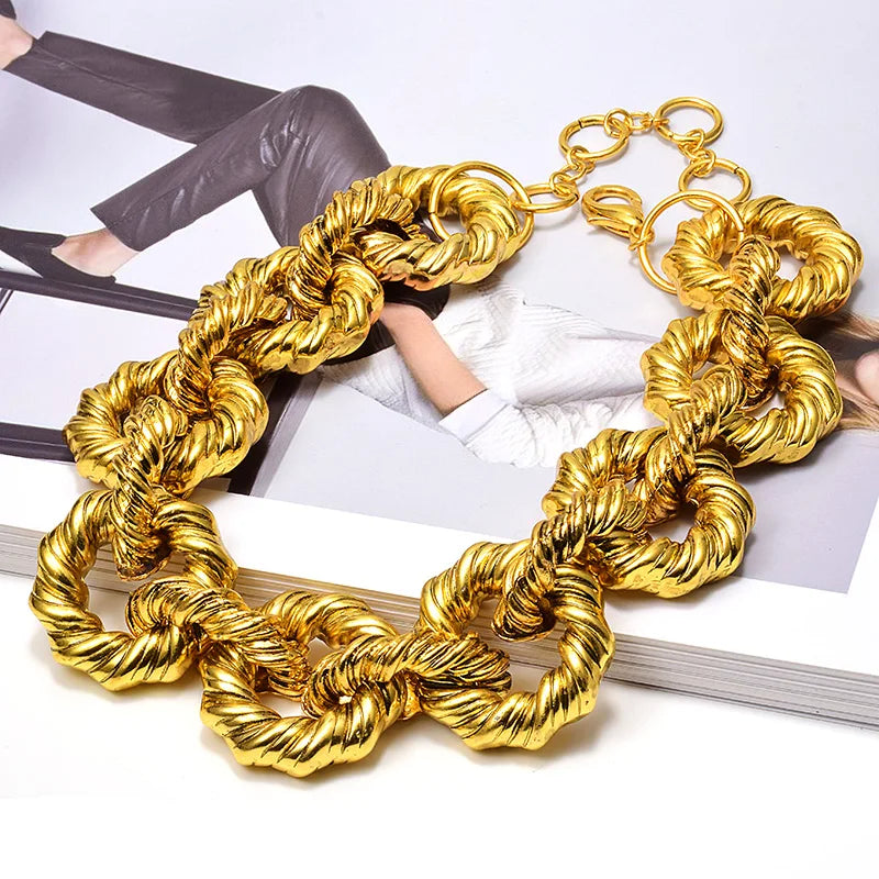 Metal Hoops Necklace Exaggerated Necklaces