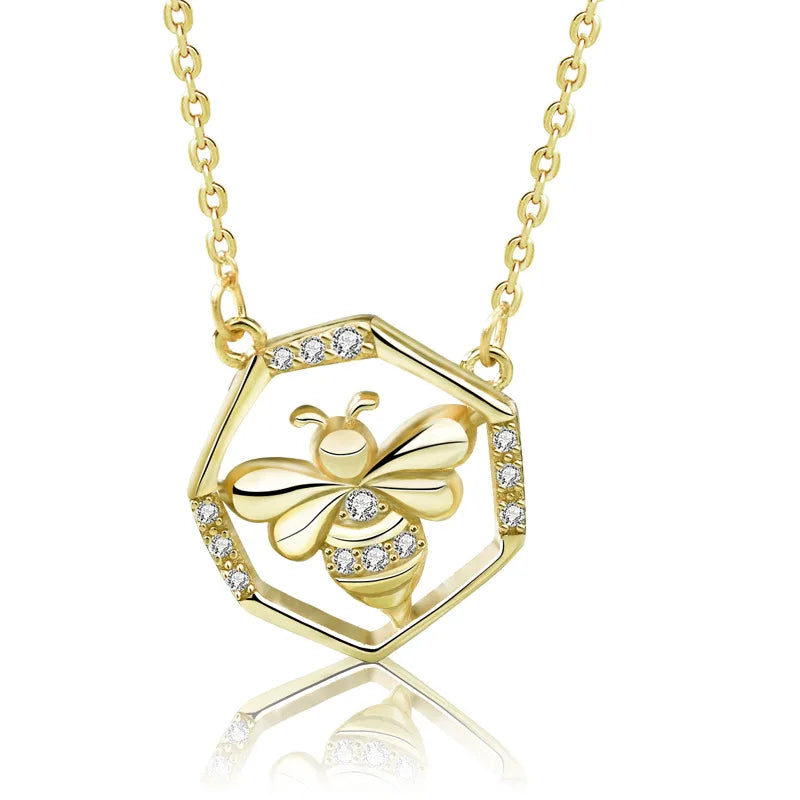 Arrival Little Bee Necklace 925 Silver Clavicle Jewelry