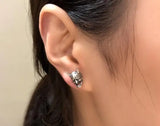 925 Silver Skeleton Skull Stud Earrings Halloween Gift