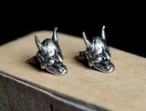 925 Silver Skeleton Skull Stud Earrings Halloween Gift