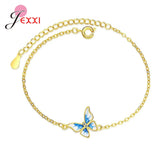 Arrival 925 Sterling Silver Butterfly Charm Bracelet for Women Girls