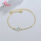 Arrival 925 Sterling Silver Butterfly Charm Bracelet for Women Girls