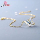 Arrival 925 Sterling Silver Butterfly Charm Bracelet for Women Girls