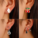 Moon Shape Cat Ear Clip Earrings for Girls Party
