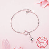 Tassel Hollow Cat Bell Bracelet Hypoallergenic 925 Sterling Silver Jewelry