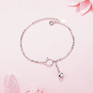 Tassel Hollow Cat Bell Bracelet 925 Sterling Silver Jewelry