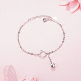 Tassel Hollow Cat Bell Bracelet 925 Sterling Silver Jewelry