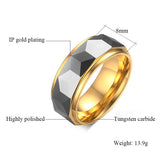 Tungsten Carbide Men Wedding Band Ring 8mm