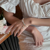 Butterfly Pearl Charm Bracelet 14K Filled