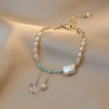 Butterfly Pearl Charm Bracelet 14K Filled