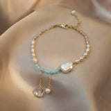 Butterfly Pearl Charm Bracelet 14K Filled