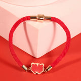 Creative Tiger Year Magnet Bangle Lucky Red Rope Bracelet