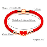 Creative Tiger Year Magnet Bangle Lucky Red Rope Bracelet