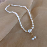 Baroque Pearl Flower Necklace 14K Filled Jewelry