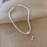 Baroque Pearl Flower Necklace 14K Filled Jewelry