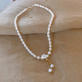 Baroque Pearl Flower Necklace 14K Filled Jewelry