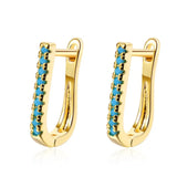 Turquoise Earrings Silver 925 Zircon Bijou