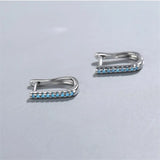 Turquoise Earrings Silver 925 Zircon Bijou