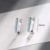 Turquoise Earrings Silver 925 Zircon Bijou