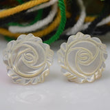 AA South Sea Shell Flower Earrings Fine Silver Women's Jewelry