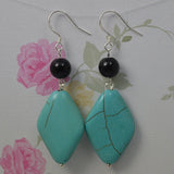 Arrival Unique AA Turquoise Earrings Agate Square Turquoise Jewelry