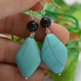 Arrival Unique AA Turquoise Earrings Agate Square Turquoise Jewelry
