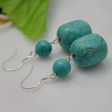 AA Turquoise Earrings S925 Silver Dangle Earring