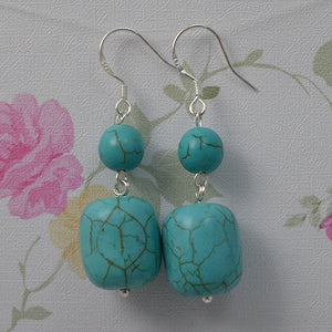 AA Turquoise Earrings S925 Silver Dangle Earring