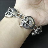 Skull Head Bracelet Stainless Steel Biker Style Man Bracelet