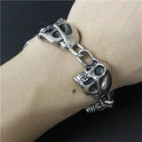 Skull Head Bracelet Stainless Steel Biker Style Man Bracelet
