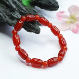 Vintage Red Natural Agate Beaded Bracelet for Women