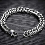 Vintage Titanium Steel Men Bracelet Cuff Chain