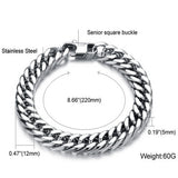 Vintage Titanium Steel Men Bracelet Cuff Chain