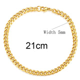 Vintage Titanium Steel Men Bracelet Cuff Chain