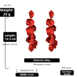 Vintage Rose Petal Tassel Earrings