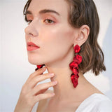 Vintage Rose Petal Tassel Earrings