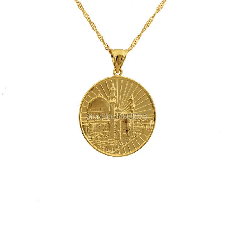 Vintage 18K Taj Mahal Pendant Necklace