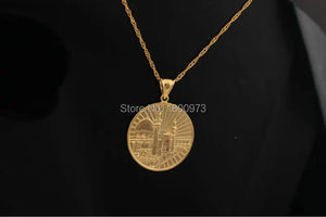 Vintage 18K Taj Mahal Pendant Necklace