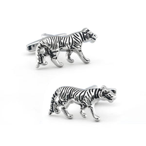 Walking Tiger Cuff Links Brass Men's Cufflinks