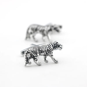 Walking Tiger Cuff Links Brass Men's Cufflinks