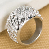 Arrival Water wave CZ Stainless Steel Wedding Ring