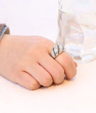 Arrival Water wave CZ Stainless Steel Wedding Ring