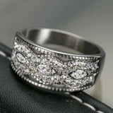Arrival Water wave CZ Stainless Steel Wedding Ring