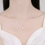 Sterling Silver Leaf Pearl Pendant Necklace for Women