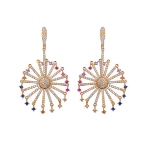 Arrival Earring Austria Multicoloured CZ Clip Earrings GLE6095