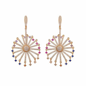 Arrival Earring Austria Multicoloured CZ Clip Earrings GLE6095
