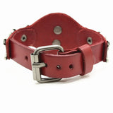 Arrival Wide Leather Bracelet Retro Cuff Punk Skull Rivet Men Brace