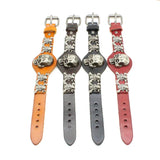 Arrival Wide Leather Bracelet Retro Cuff Punk Skull Rivet Men Brace