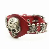 Arrival Wide Leather Bracelet Retro Cuff Punk Skull Rivet Men Brace