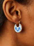 Arrival Women Unique Porcelain Enamel Hoop Earrings